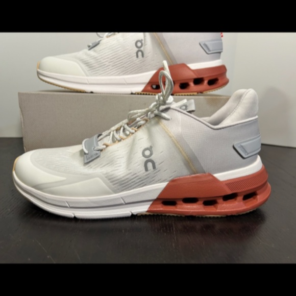 On Cloudnova Flux Sneakers/Shoes Undyed White & Auburn Mens Size 9.5 - Picture 8 of 16